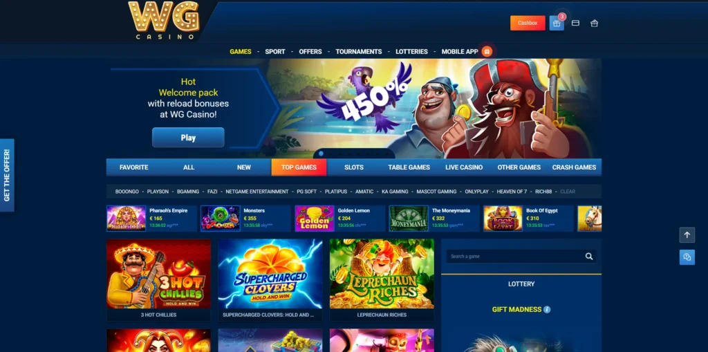 WG Casino games.